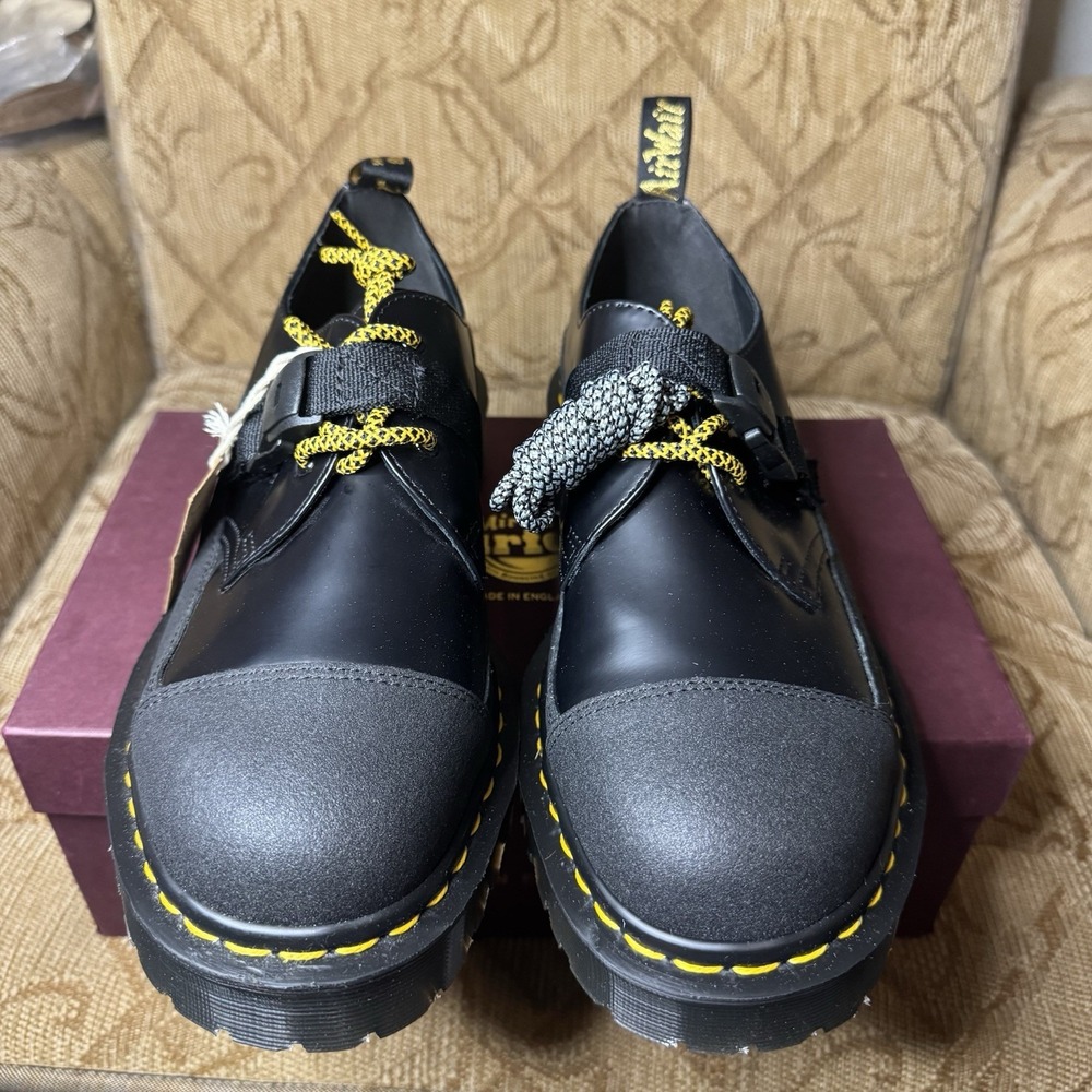 DR MARTENS Made In England Tech 1461 leather Oxford shoes Black UK 11 US 12 - Picture 5 of 10